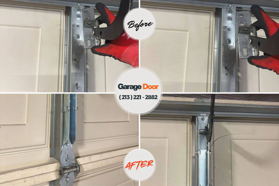 Before and after: garage door repair Independence, KS